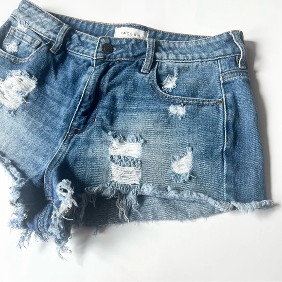 PacSun High Rise Festival Shorts Ripped Destroyed 28 - Picture 2 of 7